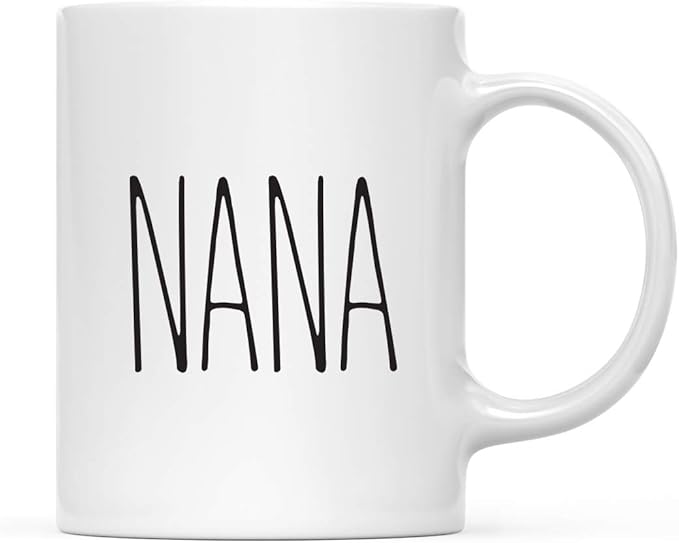 Andaz Press Simple Rustic Farmhouse Kitchen Decor 11oz. Ceramic Coffee Tea Mug Gift, Nana, 1-Pack, Birthday Christmas Gift Ideas for Family, Friends