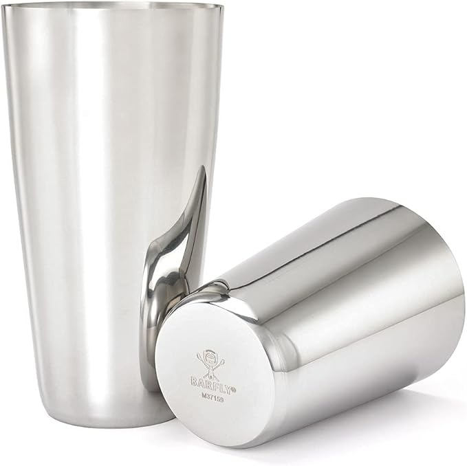 Barfly Superfly Tin Set Cocktail Shaker, (18 oz and 28 oz), Heavyweight Stainless, (M37161)