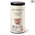 Silverpot Black Tea & Lemon - 50 Round Tea Bags | Farm-Direct | Caffeinated, Refreshing Citrus | Reusable Tin