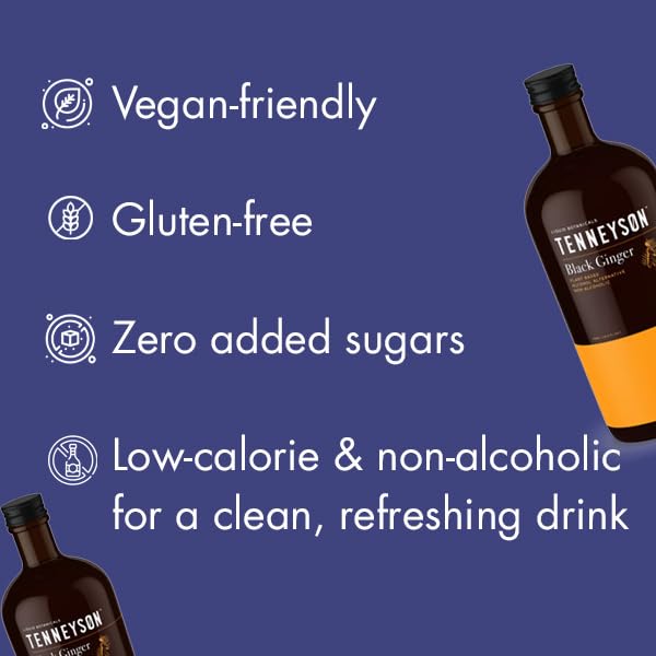 Tenneyson Non-Alcoholic Aperitif - Black Ginger - Alcohol Free Spirit - Cocktail Mixer - Low Sugar - Low Calorie - No Caffeine - Gluten-Free - No Artificial Flavors (750mL)