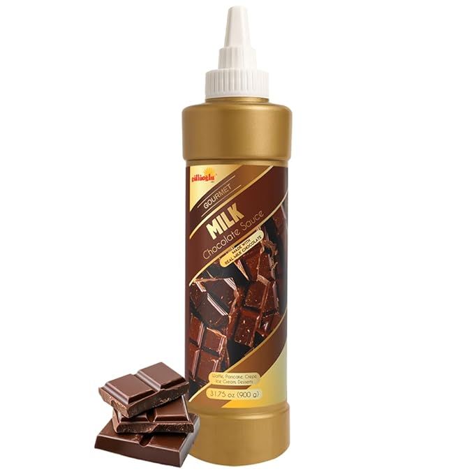 Gulluoglu Topping Sauce – Milk Chocolate Dessert Sauce, 30.42 fl oz 900g | Squueze Bottle | Perfect for Ice Cream, Cakes & Coffee, Topping (6 pack, Milk Chocolate)