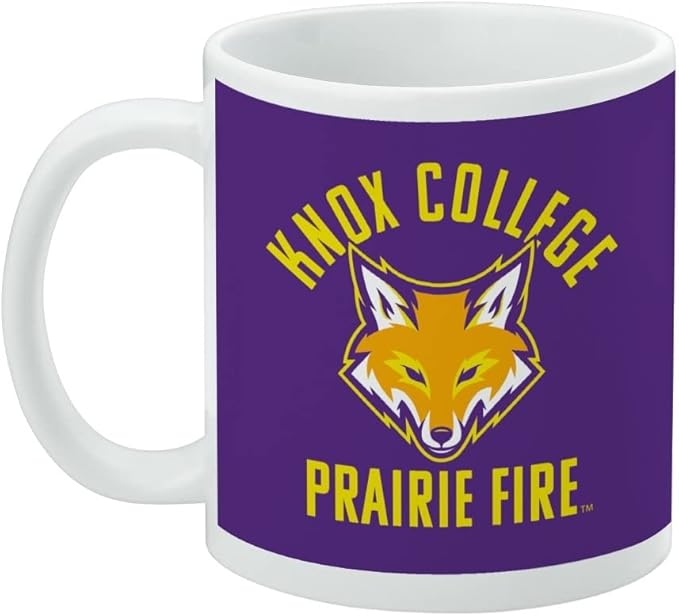 Knox College Prairie Fire Logo Ceramic Coffee Mug, Novelty Gift Mugs for Coffee, Tea and Hot Drinks, 11oz, White