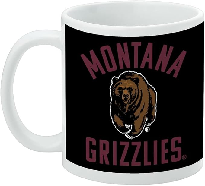 University of Montana Grizzlies Ceramic Coffee Mug, Novelty Gift Mugs for Coffee, Tea and Hot Drinks, 11oz, White