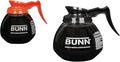 Coffee Pot Decanter/Carafe, 1 Black 1 Orange Regular, 12 Cup Capacity, Set of 2,
