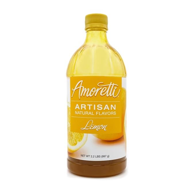 Amoretti - Natural Lemon Artisan Flavor Paste, 2.2 lbs, Perfect For Ice Cream, Beverages, Cakes, and more, Preservative Free, Vegan, Gluten Free, No Artificial Sweeteners, Highly Concentrated