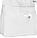 50 Count 16oz Coffee Bags with Valve,1lb Vented Coffee Beans Packaging Bags High Barrier Aluminumed Foil Flat Bottom Heat Sealed Side Zipper Resealable Storage Bag for Home or Business（White）