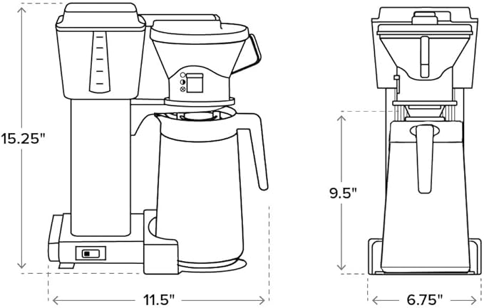 Technivorm KBT Coffee Brewer, 40 oz, Stone Grey