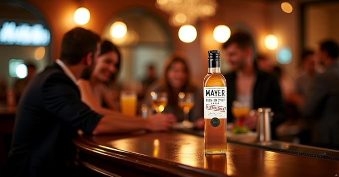 Mayer Hungarian Elderflower Syrup - Award - Winning, Only Real Elderflowers and 3 Natural Ingredients, Vegan, Gluten Free, Perfect for Cocktails, Lemonades, Coffee, Desserts - No Artificial Additives, Rich Authentic Flavor ( 1 Pack )