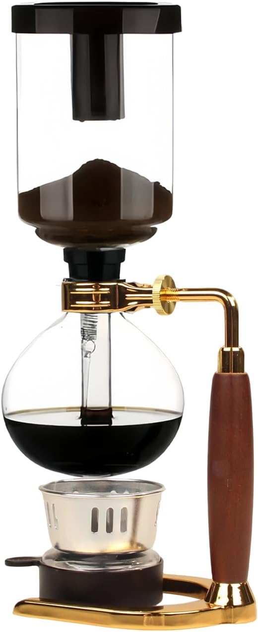 Siphon Coffee Maker, 360ml Coffee Syphon with Butane Burner & Stand, Borosilicate Glass & Stainless Steel Filter, Easy Clean Stovetop Brewer for Home, Gift for Coffee Lovers