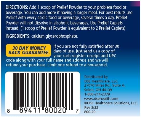 PRELIEF Powder Jar with Serving Scoop, 100 Servings