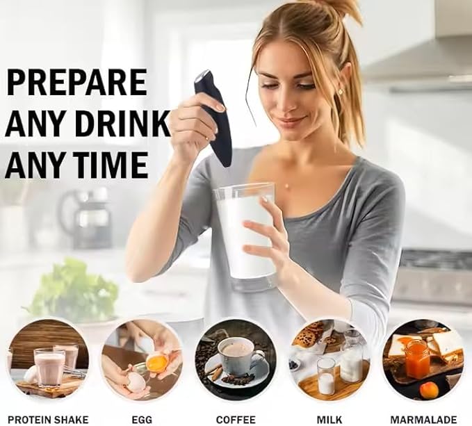 Coffee Foam Maker, Automatic Milk Frother, Handheld Wand, Drink Mixer, Stirrer, Battery-Operated, Lattes, Cappuccinos, Frothy Milk, Easy to Use, Kitchen Essential, Espresso, Milk Frother Wand