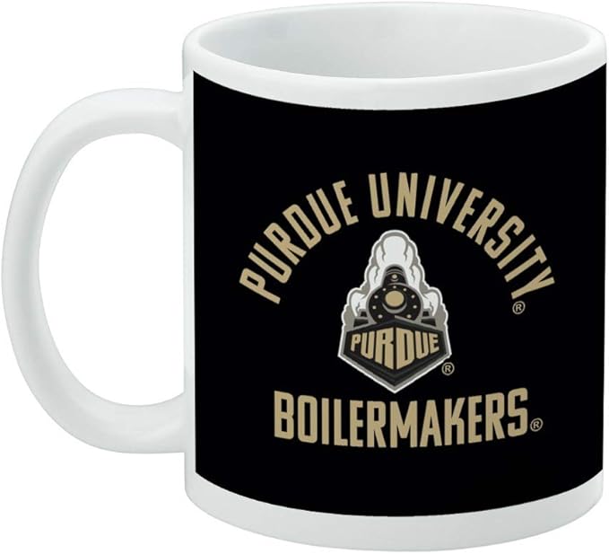 Purdue Boilermakers Ceramic Coffee Mug, Novelty Gift Mugs for Coffee, Tea and Hot Drinks, 11oz, White