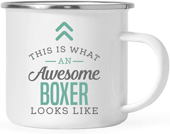 Andaz Press 11oz. Stainless Steel Campfire Coffee Mug Gift, This is What an Awesome Boxer Looks Like, 1-Pack, Birthday Gift Ideas Coworker Him Her, Includes Gift Box