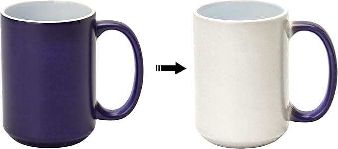 Ceramic 15oz Sublimation Coffee Mug in White Box, Color Change Blue, Case of 12