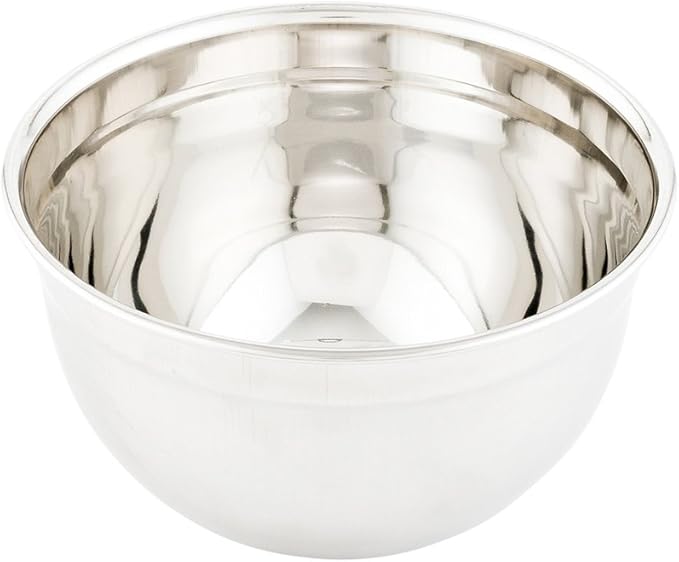 Restaurantware Met Lux 2 Quart Metal Mixing Bowls 1 German Deep Flour Bowl - Corrosion-Resistant Dishwasher-Safe Stainless Steel Metal Prep Bowl Durable For Baking And Cooking