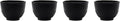 Japanese Cast Iron Tea Cups, Small and Heavy Teacups with no Handles, Japanese Style Cups for Adults, Asian Tea Cups, Coated with Enameled Interior, 4 Pcs/Box (Black, 5oz/150ml)