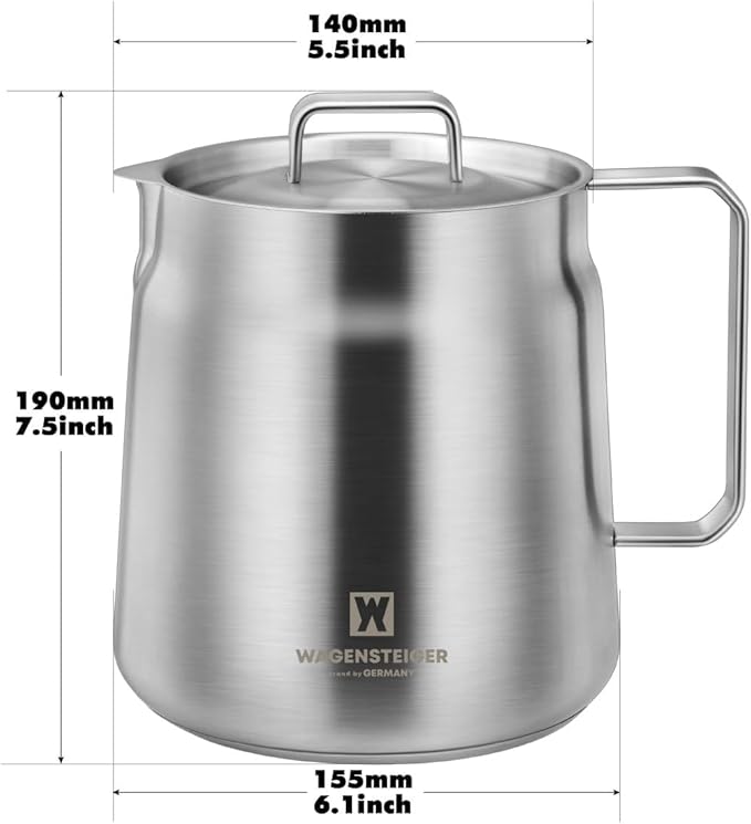 Stainless Steel Classic Tea Kettle 2.1 Quarts / 2 Liters, Multi-purpose Cooking Pot, Mini Milk Pan, Butter Warmer, On-the-go Saucepan, Ramen Pot, Stovetop Metal Tea/Coffee Pot (606)
