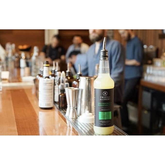 Twisted Alchemy Cold Pressed Fresh Juice For Craft Cocktails - All Natural, 100% Hand Squeezed Lime Juice Cocktail Mixer - (25 Oz Bottle, Pack Of 1) - No sugar added ,Preservative Free, Non-GMO, 100% Pure, Unpasteurized Ships Cold