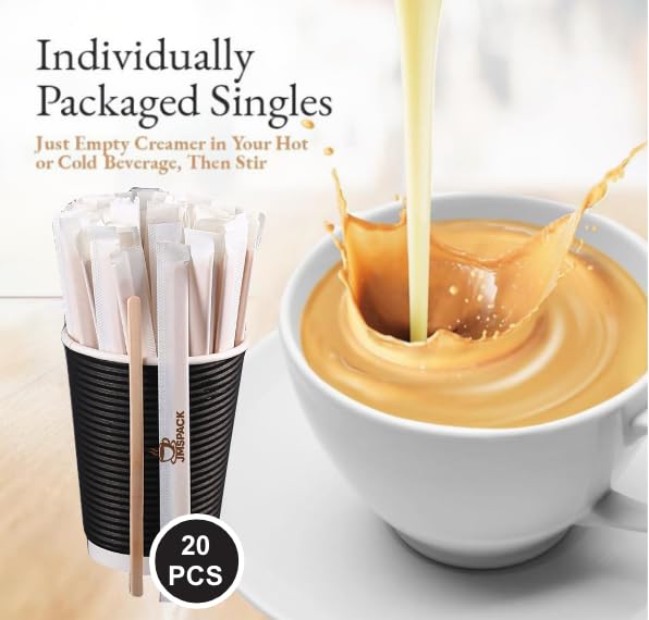 Coffee Creamer Single Serve Variety Pack, Gift Assortment Box, French Vanilla, Irish Cream, Caramel Macchiato, Sweet Cream, Chocolate Caramel, Hazelnut (Box of 48ct/ 6 Different Flavor), for Home, Office, Coffee, Bar, Gift.
