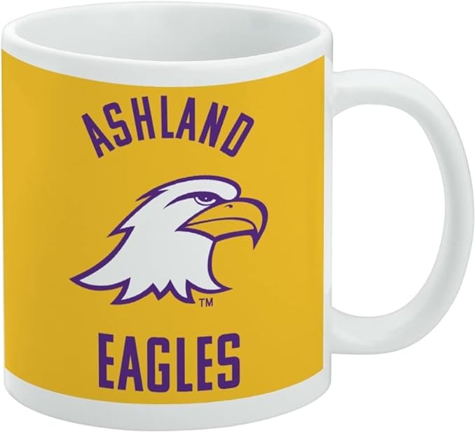 Ashland University Eagles Logo Ceramic Coffee Mug, Novelty Gift Mugs for Coffee, Tea and Hot Drinks, 11oz, White