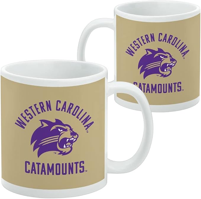 Western Carolina Catamounts Ceramic Coffee Mug, Novelty Gift Mugs for Coffee, Tea and Hot Drinks, 11oz, White