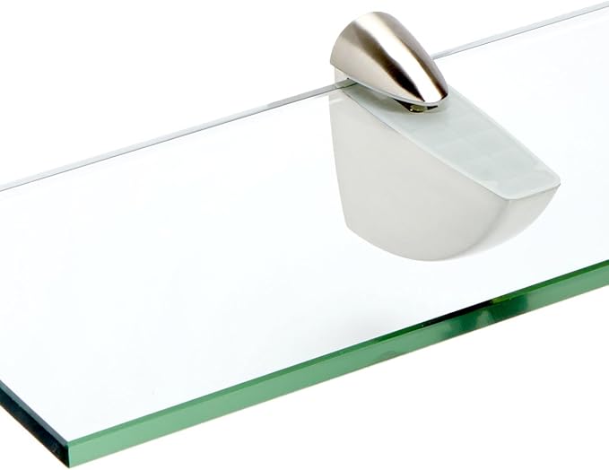 Spancraft Glass O-8x42-Brushed Steel Oriole Glass Shelf, Brushed Steel, 8" x 42"