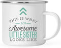 Andaz Press 11oz. Stainless Steel Campfire Coffee Mug Gift, This is What an Awesome Little Sister Looks Like, 1-Pack, Birthday Gift Ideas Coworker Him Her, Includes Gift Box