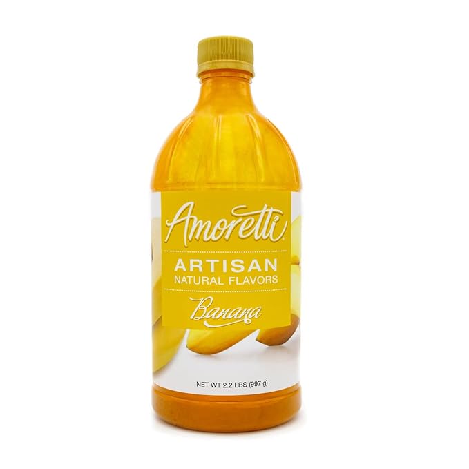 Amoretti - Natural Banana Artisan Flavor Paste, 8 oz, Perfect For Ice Cream, Beverages, Cakes, and more, Preservative Free, Vegan, Gluten Free, No Artificial Sweeteners, Highly Concentrated