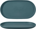 uxcell 2Pcs Fast Food Serving Trays, 9.4x5.1 Oval Reusable Restaurant Serving Trays for Kitchen Restaurant Coffee Fruit Burger Lunch Dessert, Dark Blue