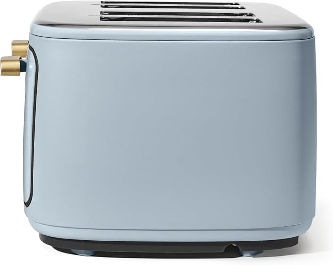 Beautiful 4-Slice Toaster by Drew Barrymore – Touch Display, Extra-Wide Slots, Bagel & Frozen Functions, Stainless Steel (Cornflower Blue)