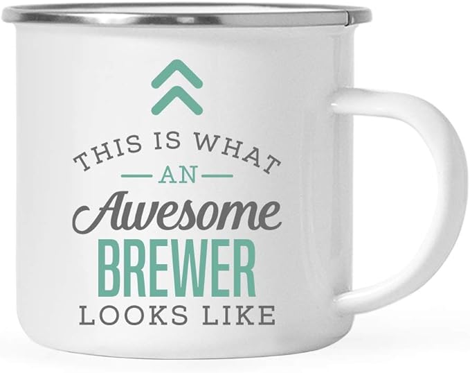 Andaz Press 11oz. Stainless Steel Campfire Coffee Mug Gift, This is What an Awesome Brewer Looks Like, 1-Pack, Birthday Gift Ideas Coworker Him Her, Includes Gift Box