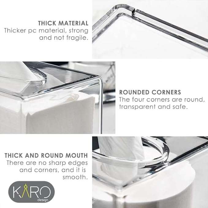 KARO DAILY - Napkin Dispenser with Napkin Pack Included – Durable, Sturdy & High-Grade Plastic Napkin Holder for Kitchen, Restaurant, Home & Office Tabletop Use
