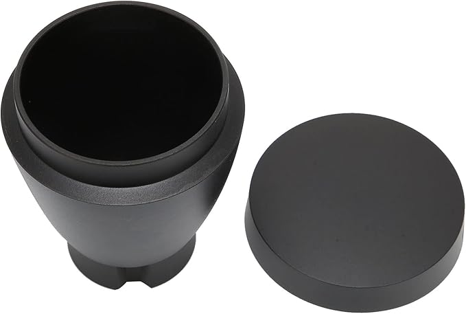 60g Aluminium Alloy Coffee Bin, Coffee Grinder Blowing Bean Bin, Cleaning Tool for Eureka Mignon (Black)