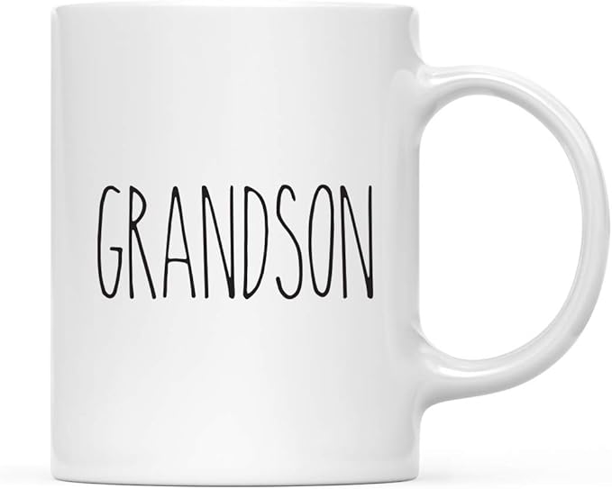 Andaz Press Simple Rustic Farmhouse Kitchen Decor 11oz. Ceramic Coffee Tea Mug Gift, Grandson, 1-Pack, Birthday Christmas Gift Ideas for Family, Friends