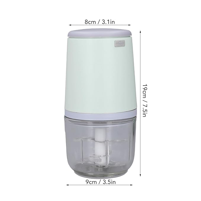 300ML Mini Food Processor, Cordless Electric Food Chopper for Vegetables Fruits Meat, Baby Food Preparer Includes Blade, Container and Charging Cable (Verde)
