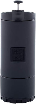 BruTrek OVRLNDR Travel Coffee French Press, 24 fl.oz Capacity, Double Wall Vacuum Insulated, Easy To Clean Removable Bottom, No Spill Lid, On The Go Coffee Brewing (Obsidian)