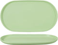 uxcell 2Pcs Fast Food Serving Trays, 12x6.6 Oval Reusable Restaurant Serving Trays for Kitchen Restaurant Coffee Fruit Burger Lunch Dessert, Cream Green