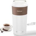 Sekaer Travel Portable Kettle, Dual Voltage 110-240V, Mini Electric Kettle for Tea Coffee, 304 Stainless Steel Small Hot Water Boiler, 350mL Auto Shut-Off & 4 Temp Presets, SKE-835-B