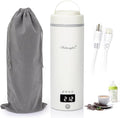 Travel Electric Tea Kettle, 500ML Small Water Boiler Kettle Electric with 4 Temp Settings, Auto Shut-Off & Boil Dry Protection, 304 Stainless Steel Portable Bottle Warmer for Travel, White