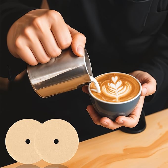 200Pcs Disc Coffee Filters, 3.5in Natural Percolator Coffee Filters for Percolator Coffee Pot and Flat Bottom Basket