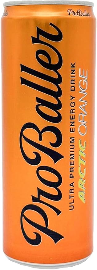 ProBaller Ultra Premium Energy Drink - Natural Clean NSF Certified Sport Drink with Amino Acids, Taurine, Biotin, Organic Agave, Vitamin B 12 Methylcobalamin, & Electrolytes - 15 Pack - Artic Orange