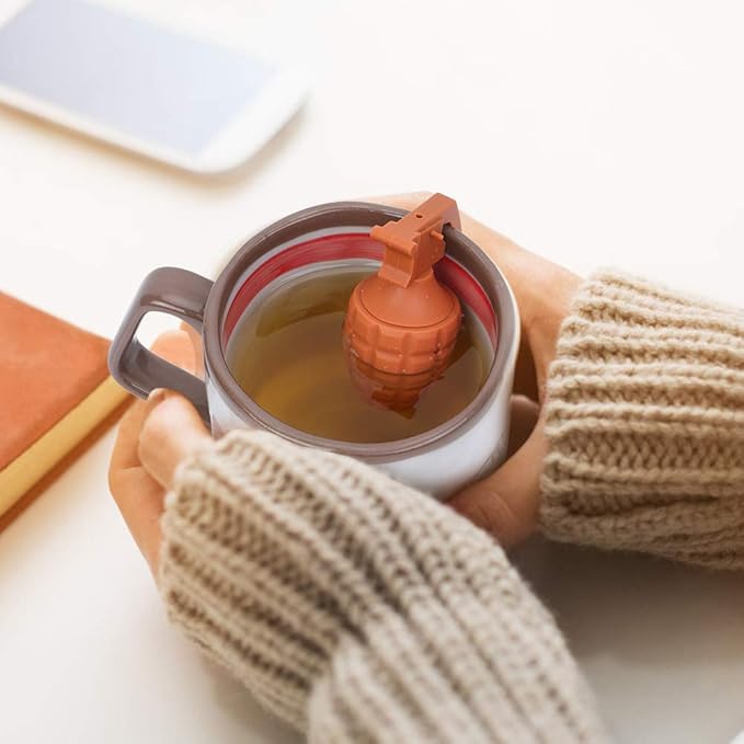 Cute Silicone Tea Infuser Loose Leaf Tea Steeper Tea Accessories Tea Diffusers Shape Design Tea Filter Funny Tea Strainer (Grey)