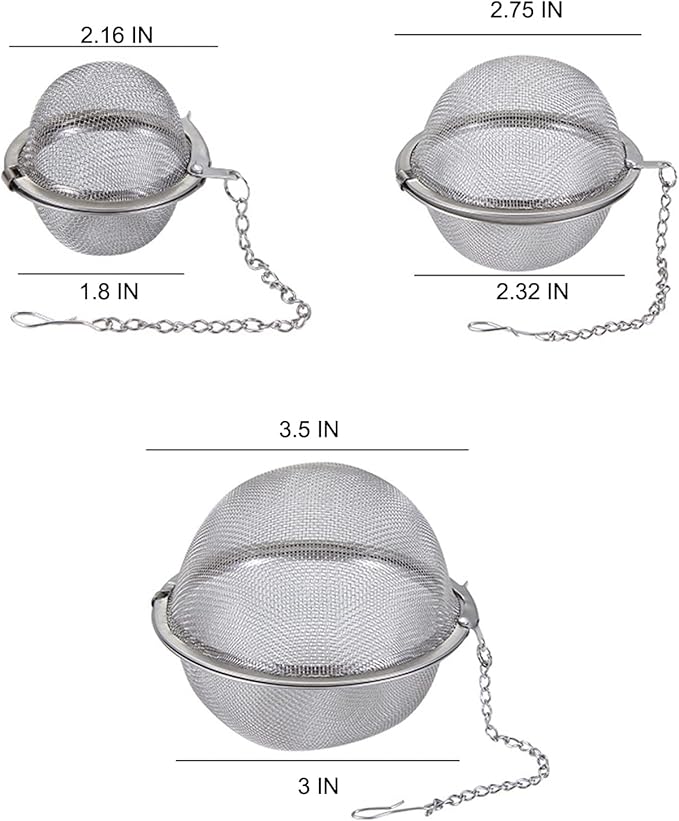 2PCS Tea Infuser, Upgraded 2.7 IN Tea Strainer, Premium Tea Infusers for Loose Tea, Tea Steeper, Tea Ball for Tea Flavoring Herbal Spices Seasonings