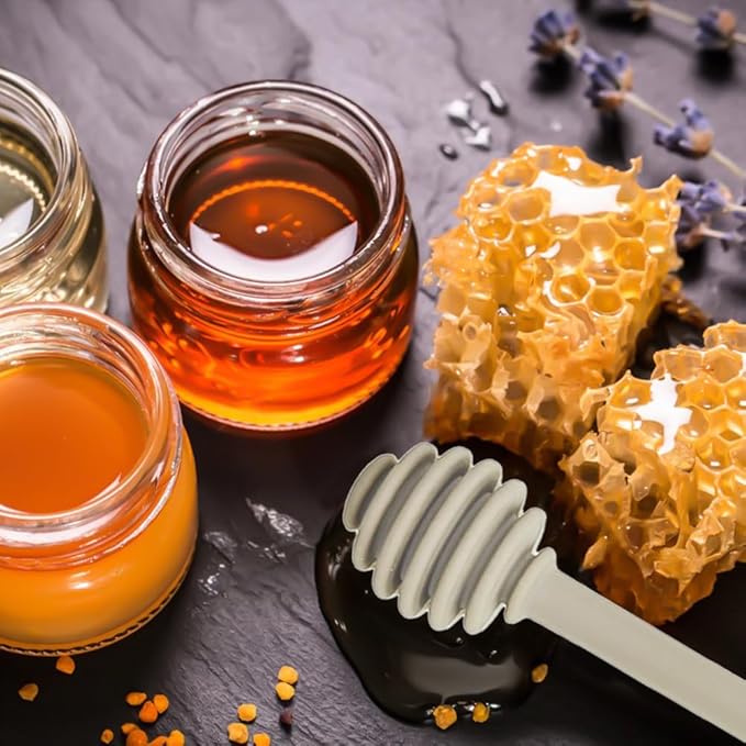 2 PACK Syrup Dipper Honey Dipper Stick Silicone, Long Handle Syrup Dipper Stick, Honey Mixing Stirrer Spoon, Honey Wand for Honey Jar Dispense Drizzle Honey, and Wedding Party Favors Gift