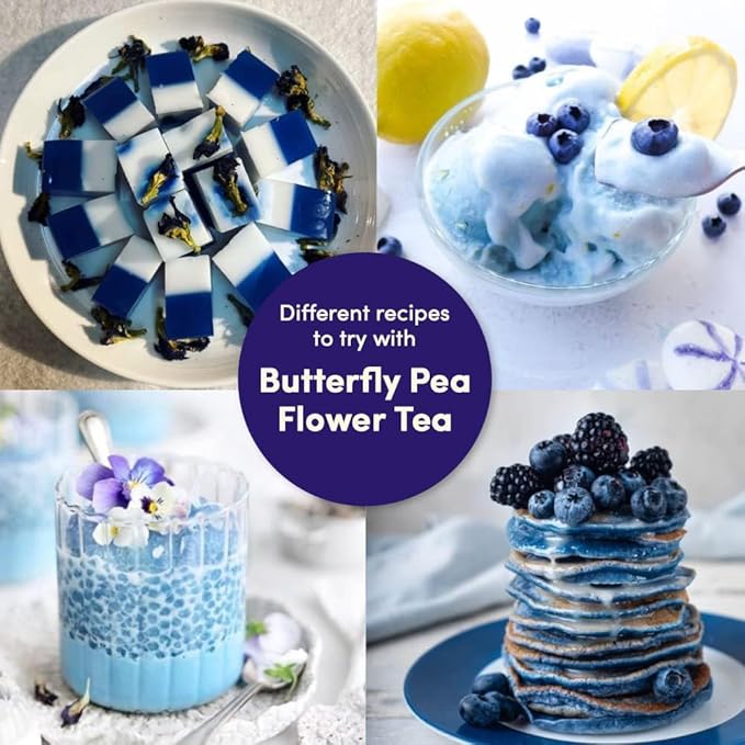 VAHDAM, Butterfly Pea Flower (15 Pyramid Bags) Vegan, Non-GMO | Delicate & Earthy | Direct From Source – Plant-Based Biodegradable | Brew Iced Tea, Cooking, Mocktails & Cocktails