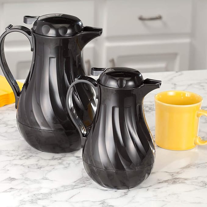 Insulated Coffee Carafe, Crafted With 100% Impact Resistant Resin, Stain Proof Liner, Polyurethane Insulation – Black, 20 Oz., by Chef's Pride