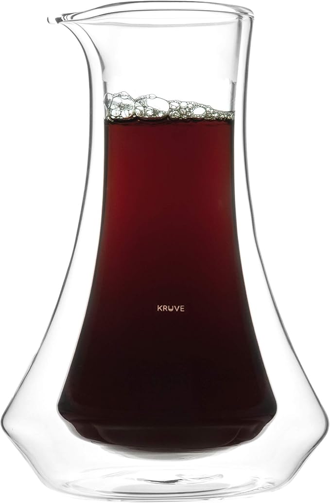 KRUVE EVOKE Coffee Carafe - Elegant Double-Wall Glass Design, 20oz (600ml) Capacity for Perfectly Brewed Coffee, Ideal for Entertaining Guests and Coffee Lovers, Keeps Your Brew Hot and Hands Cool