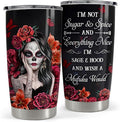 Sugar Skull Tumbler 20oz Stainless Steel Insulated Coffee Travel Mug Cup for Women Girls Gifts for Birthday Christmas Halloween