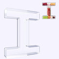 11" Acrylic Letter Charcuterie Box, Reusable Fillable Alphabet Number Shaped Form Tray for Birthday Anniversaries, Party Decorative Serving Plates Display Candy Cake (I)
