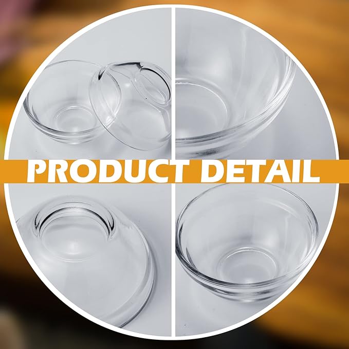 Pinkunn 36 Pack 3 Inch 2.5oz Small Clear Glass Ramekins Bowls Stackable Mini Glass Ingredient Dipping Bowls Small Prep Dishes for Spices Dipping Sauces Ice Cream Dessert, Dishwasher and Freezer Safe